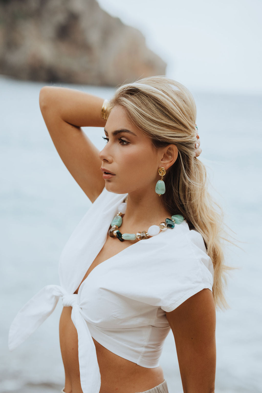 BOUCLE D'OREILLES MAJORQUE BLEUE