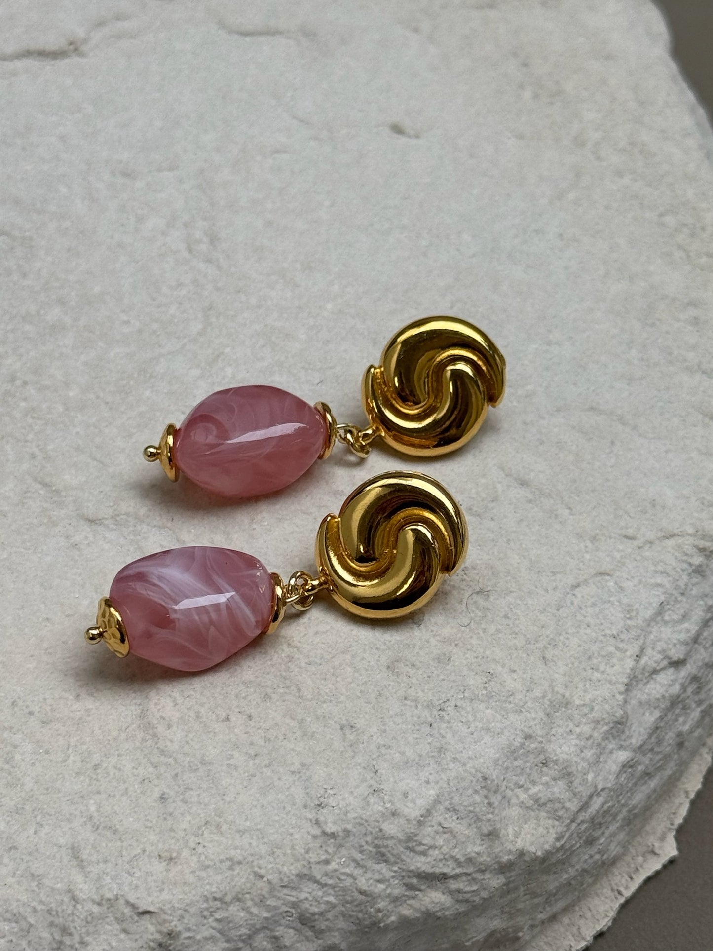BOUCLE D'OREILLES MAJORQUE ROSE