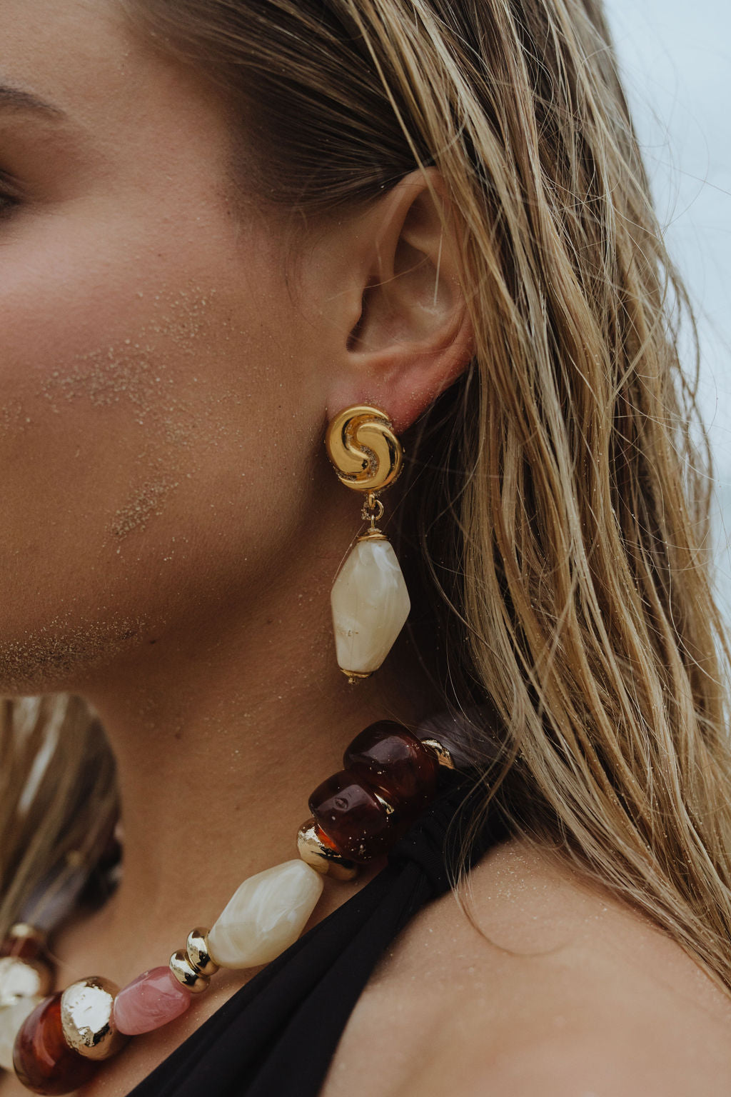 BOUCLE D'OREILLES MAJORQUE IVOIRE